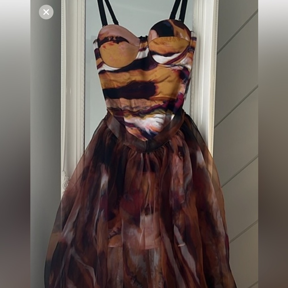 Elegant Multicolor Strapless Dress